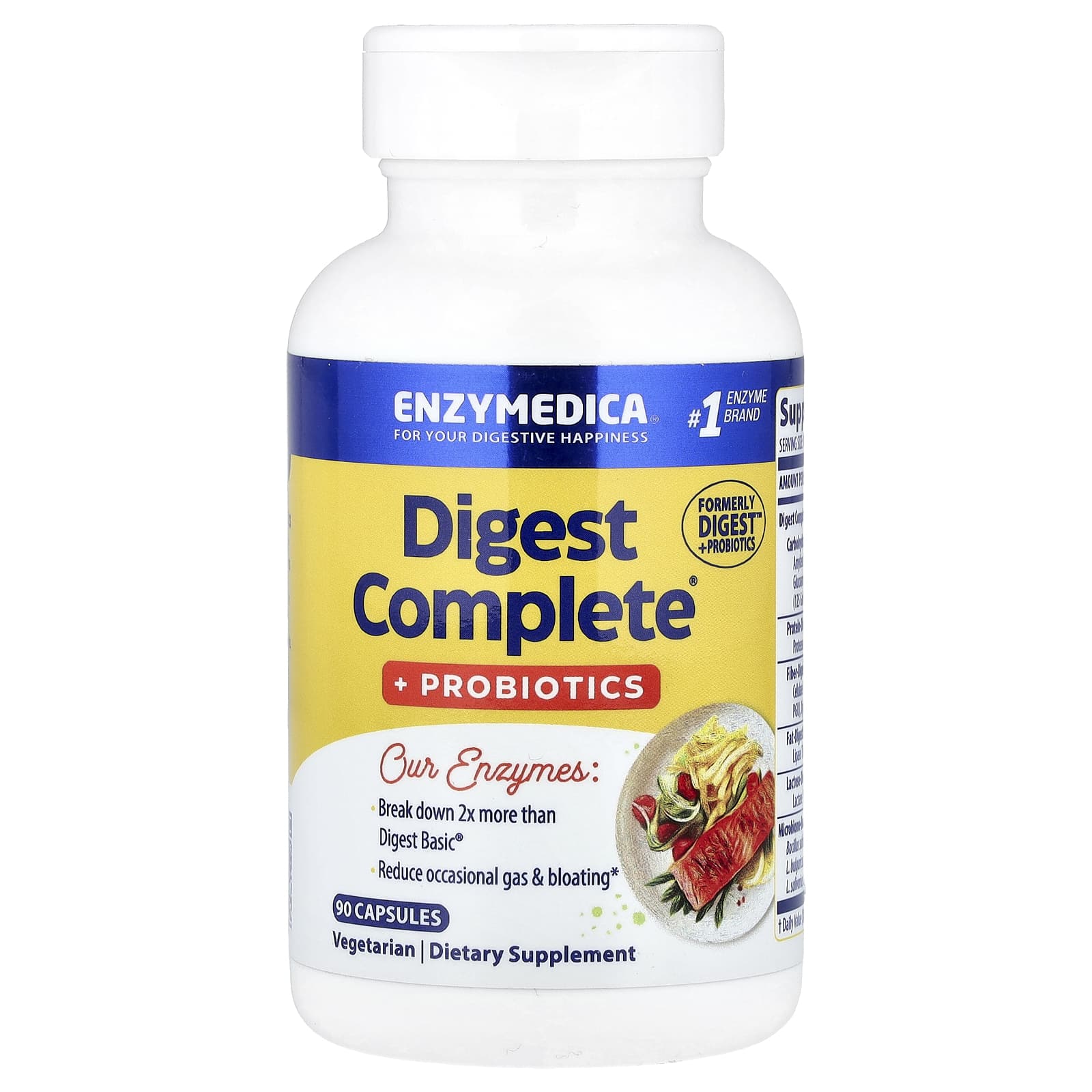 Enzymedica, Digest + Probiotics, 90 Capsules UPC 670480130414 | HiLife Vitamins